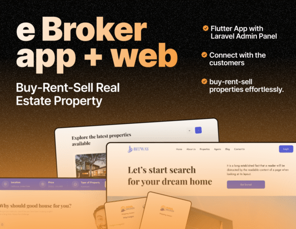 Real Estate App |Flutter App + Laravel Admin | Multi-Vendor Property Listing System