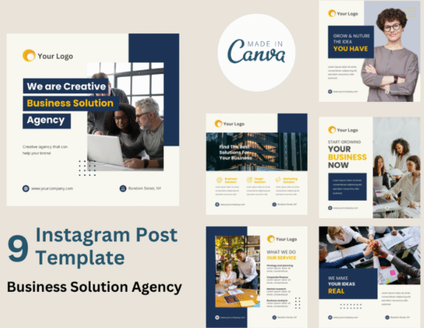 30 Instagram Canva Templates for Creative Business | Editable Social Media Post Templates | IG Feed Design for Agencies & Entrepreneurs